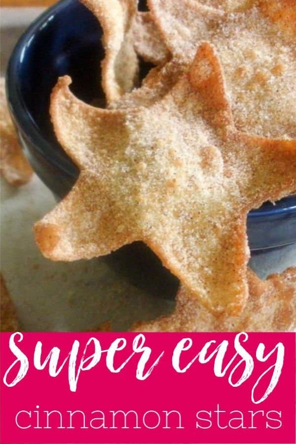 pinterest image with text "super easy cinnamon stars"