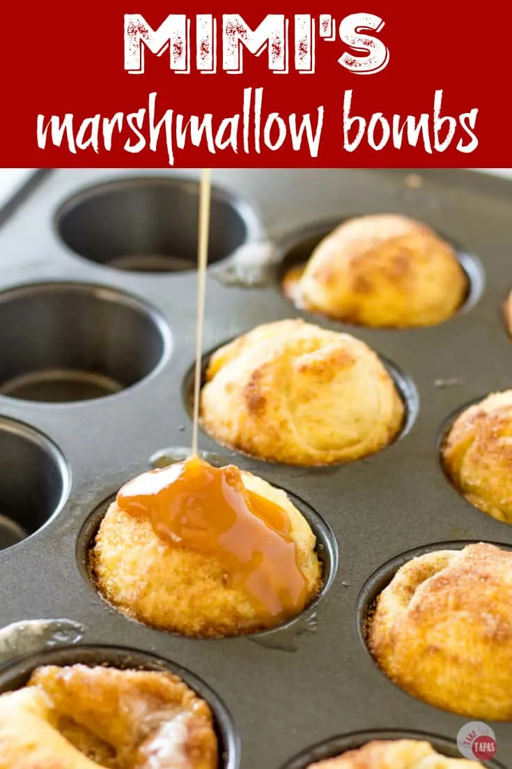 Pinterest image with text "mimi's Marshmallow Bombs"
