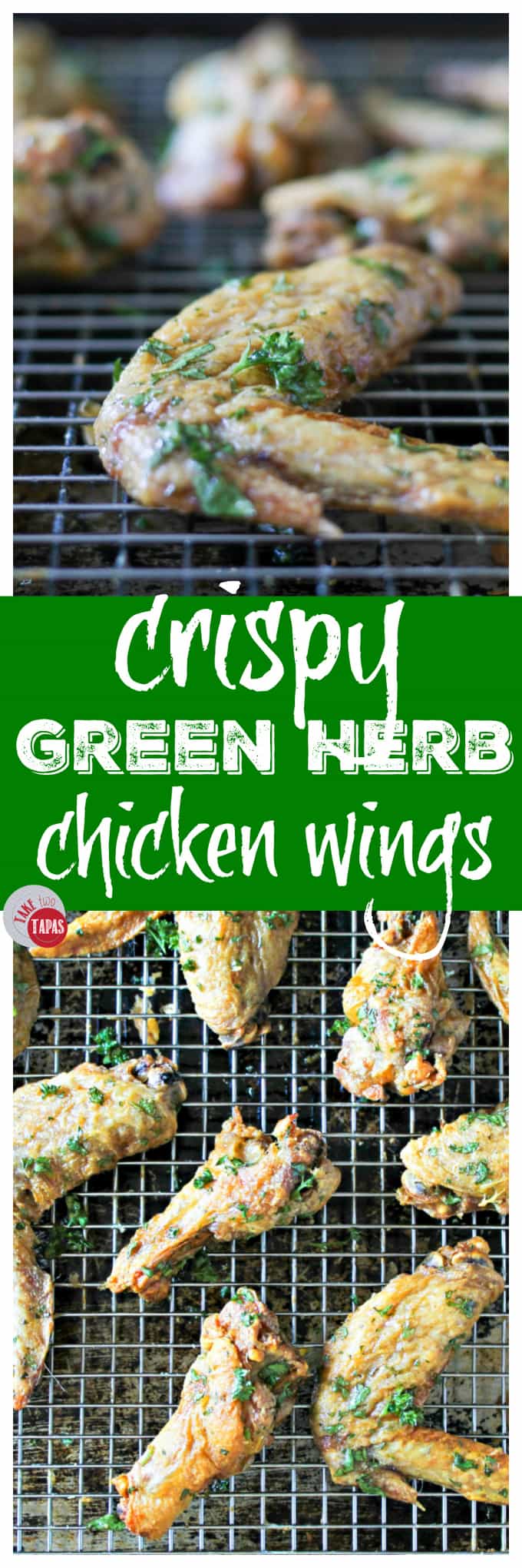Crispy Green Herb Chicken Wings for a Twist on Saucy Wings