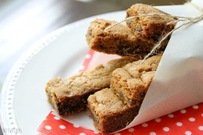 cookie sticks in a wrapper on a red paper