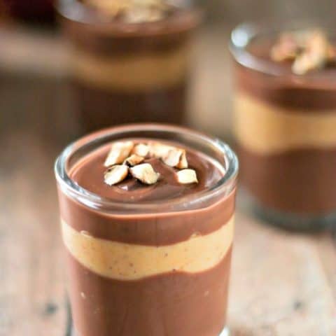 Chocolate Pumpkin Pie Shooters on a table