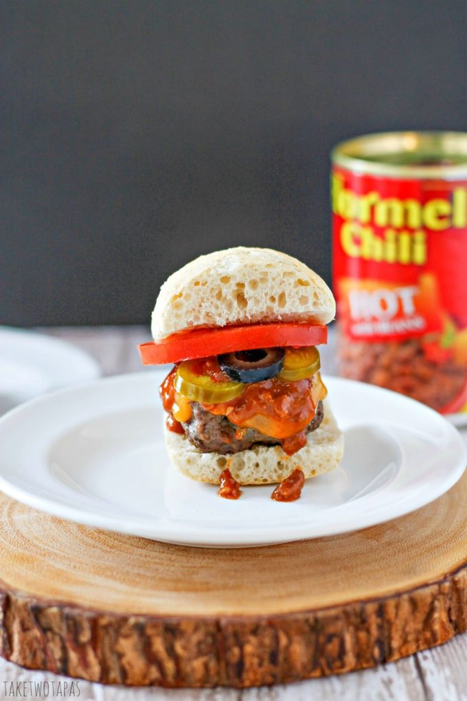 Nacho Chili Sliders with Chili and Cheese