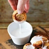 Puff Pastry Cinnamon Roll Bites with Vanilla Glaze