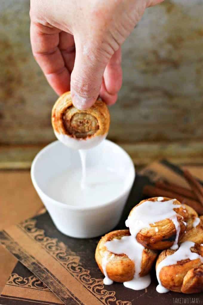 Mini Puff Pastry Cinnamon Roll Bites Recipe | Take Two Tapas | #PuffPastry #CinnamonRoll #Breakfast