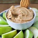 The classic Nutter Butter cookie gets a makeover with some cream cheese and spread on some tart apples is the perfect afternoon snack! Grab your favorite thing to pair with peanut butter and dig in! Nutter Butter Dip with Apples Recipe| Take Two Tapas