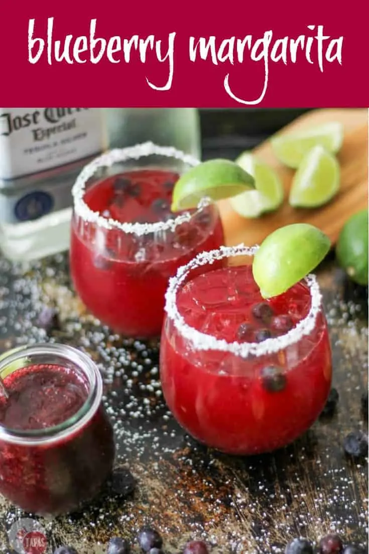 Pinterest image with text "Blueberry Margarita"