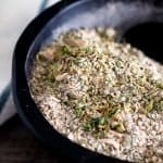 Greek Seasoning in a black bowl
