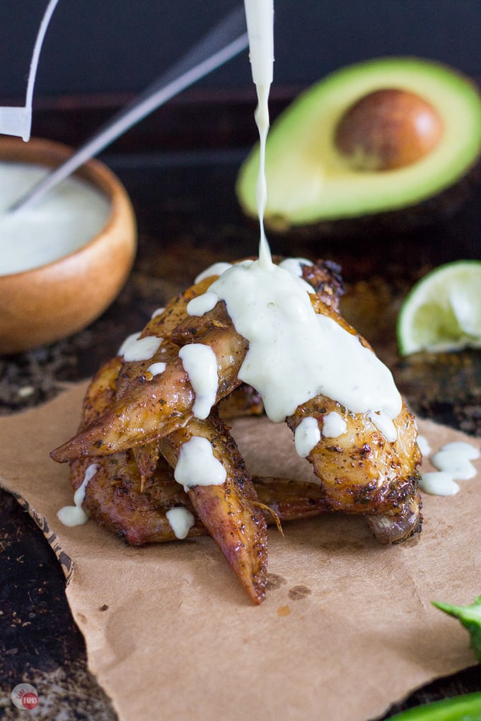 Crispy oven-baked southwest spiced chicken wings marinated in homemade Southwest Seasoning Mix are a great addition to any party! | Take Two Tapas | #Southwest #TacoSeasoning #ChickenWings #SouthwestChickenWings #ChickenWingRecipe #ChickenWingFlavors