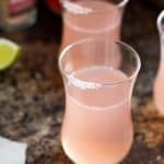 Whether you like your grapefruit fresh for breakfast or it's juice in a cocktail for some bite, a Paloma Pink Grapefruit Shot is the perfect way to enjoy it! Paloma Pink Grapefruit Shot Recipe | Take Two Tapas | #Paloma #PinkGrapefruit #Cocktail #Shots #CocktailShots #PalomaShot