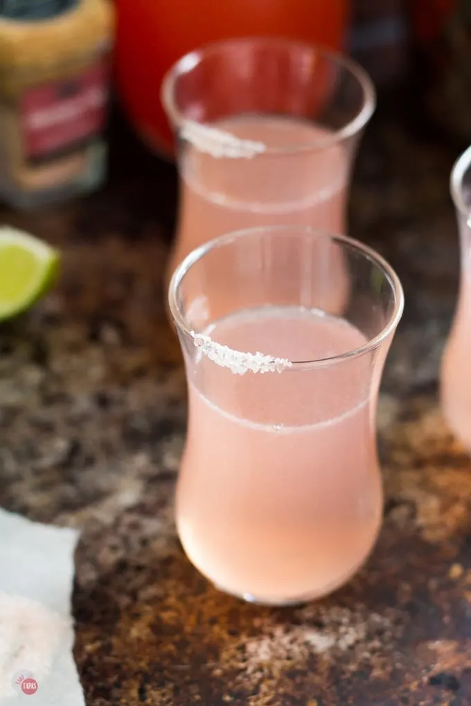 A Paloma Shot is the perfect way to enjoy grapefruit juice | Take Two Tapas | #Paloma #CocktailShots #Cocktails #Shots #TequilaShot #Grapefruit