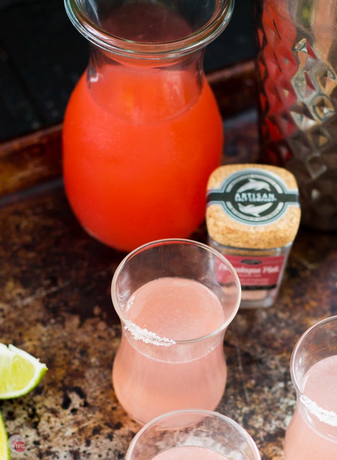 Whether you like your grapefruit fresh for breakfast or it's juice in a cocktail, a Paloma Pink Grapefruit Shot is the perfect way to enjoy it! | Take Two Tapas | #Paloma #CocktailShots #Cocktails #Shots #TequilaShot #Grapefruit