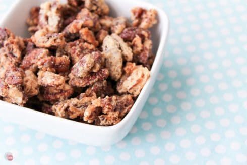 Crispy Sugared Pecans are a sweet and crunchy snack that is great to top your yogurt, your ice cream, or just to eat by the handful. Crispy Sugared Pecans Recipe | Take Two Tapas