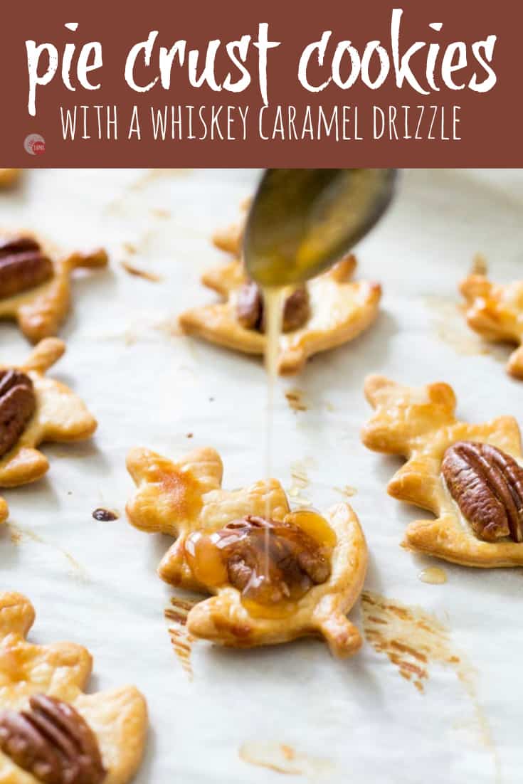 Pie Crust Cookies with a Whiskey Caramel Drizzle on top | Take Two Tapas | #Whiskey #Caramel #PieCrust #Cookies #PieCrustCookies #WhiskeyCaramel #CookieRecipe