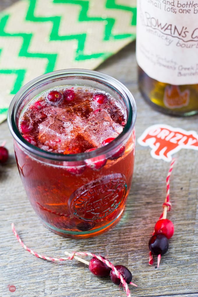 Roasted Cranberry Bourbon Crush in a glass