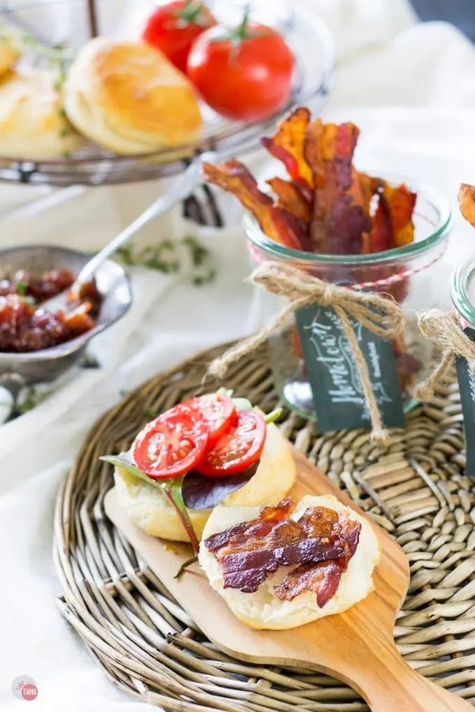 Take your entertaining to a new a fun level with a bacon bar! Different flavors and recipes that revolve around Smithfield bacon is the only way to entertain like a boss! Bacon Bar for Brunch Entertaining | Take Two Tapas