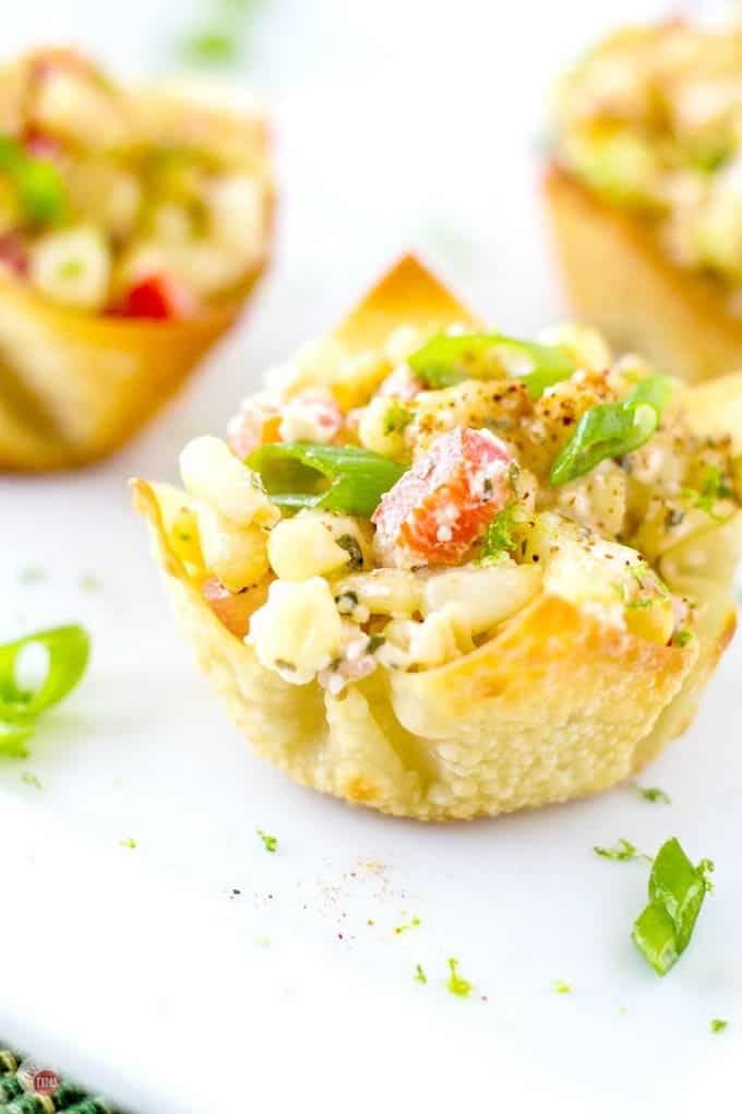 Street Corn Salad Mexican Wonton Cups For Easy Entertaining