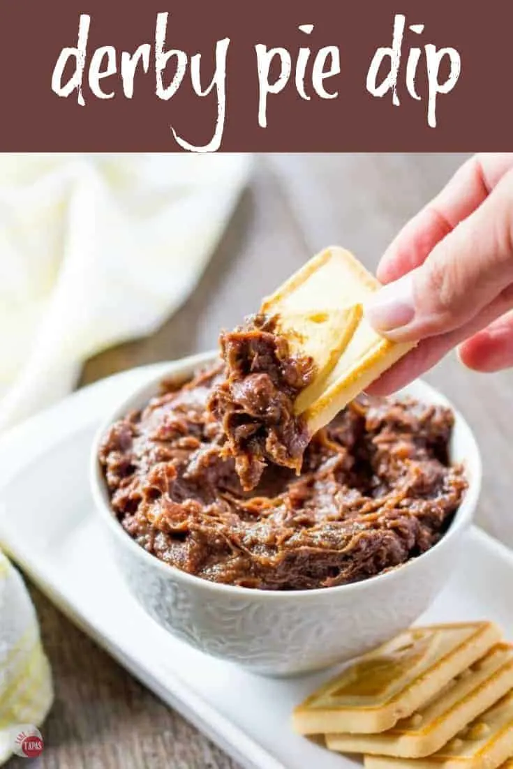 Pinterest image with text "Derby Pie Dip"