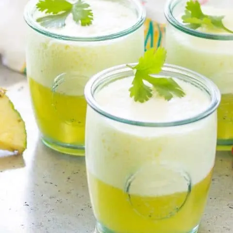 side view of Pineapple Ginger Prosecco Punch