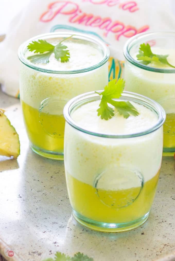 side view of Pineapple Ginger Prosecco Punch