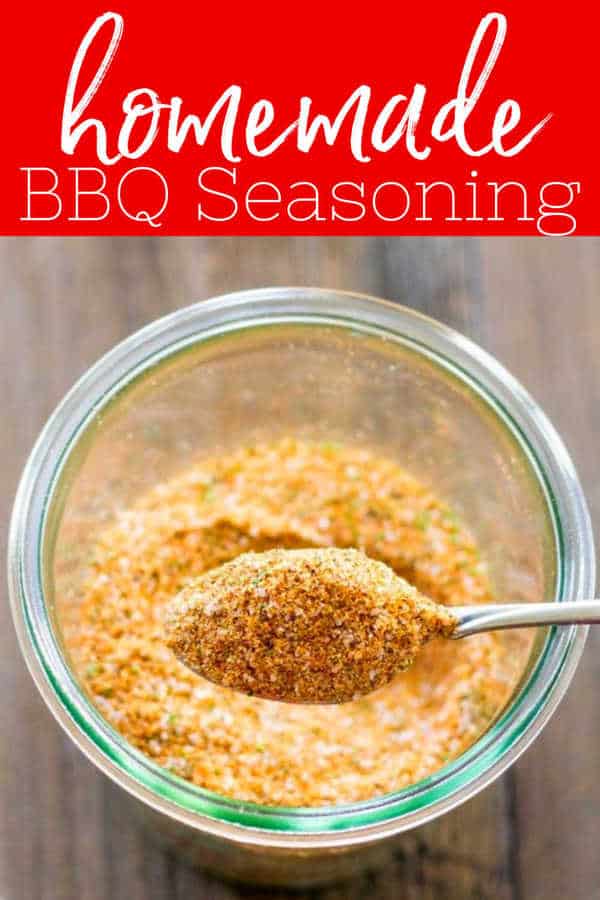 Pinterest image with text "homemade BBQ Seasoning"