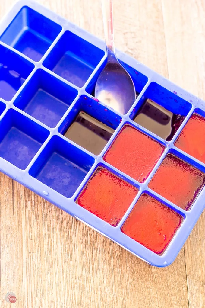 Red Cherry Ice Cubes in an ice tray