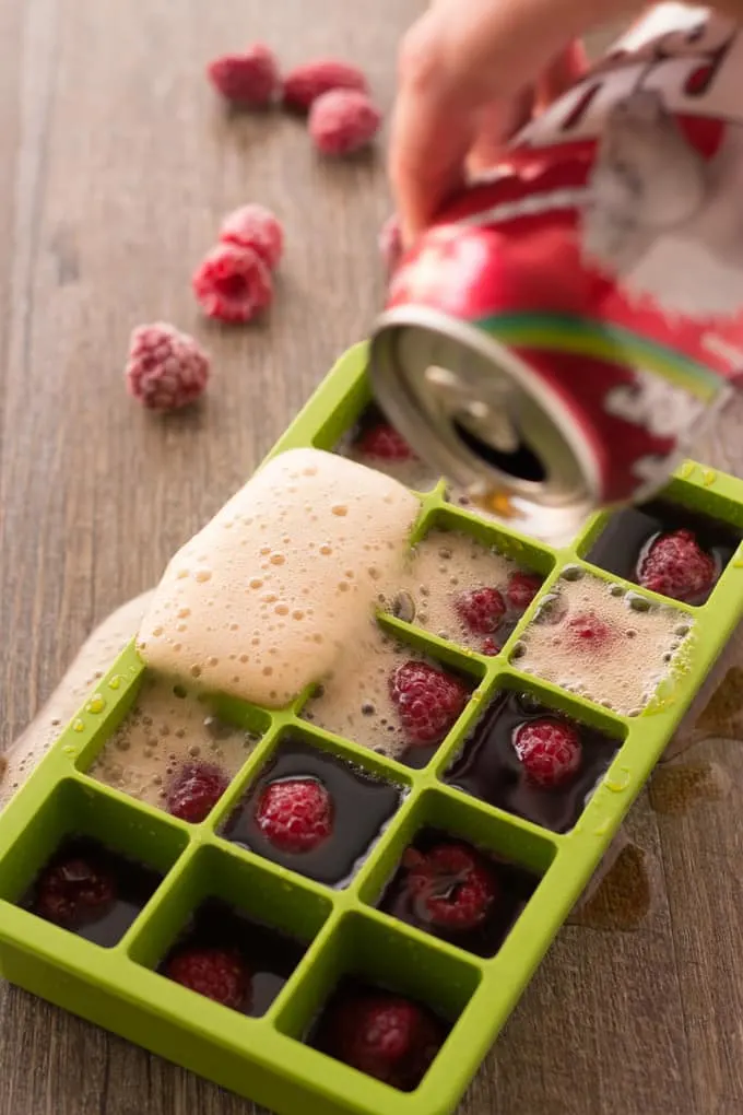 Filling Dr Pepper ice cube trays | Take Two Tapas