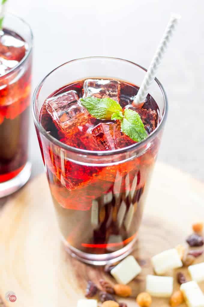 Close up of Red Wine and Cola Kalimotxo Sangria Cocktail