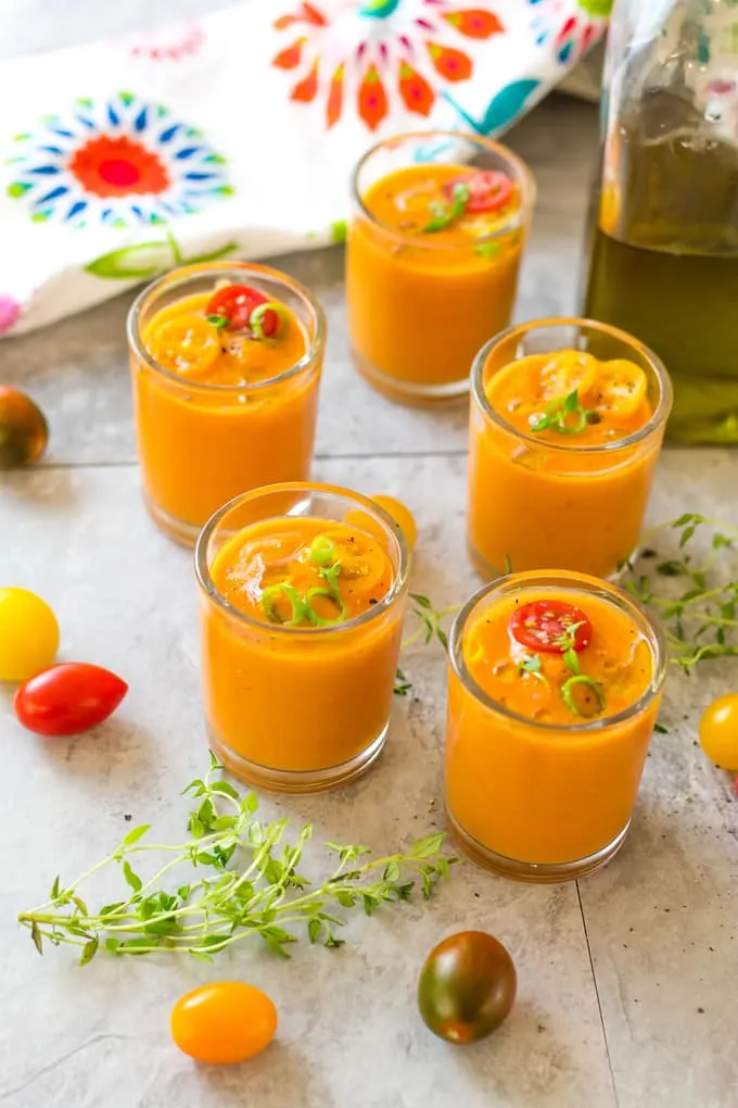 Gazpacho Shooters with Roasted Tomato 