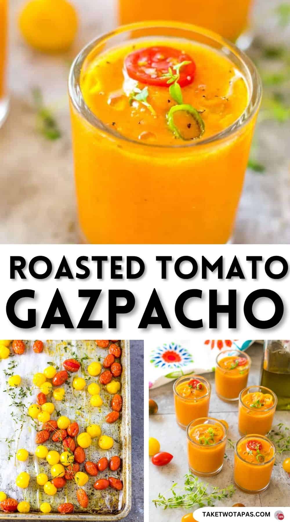 pinterest pin for tomato gazpacho recipe