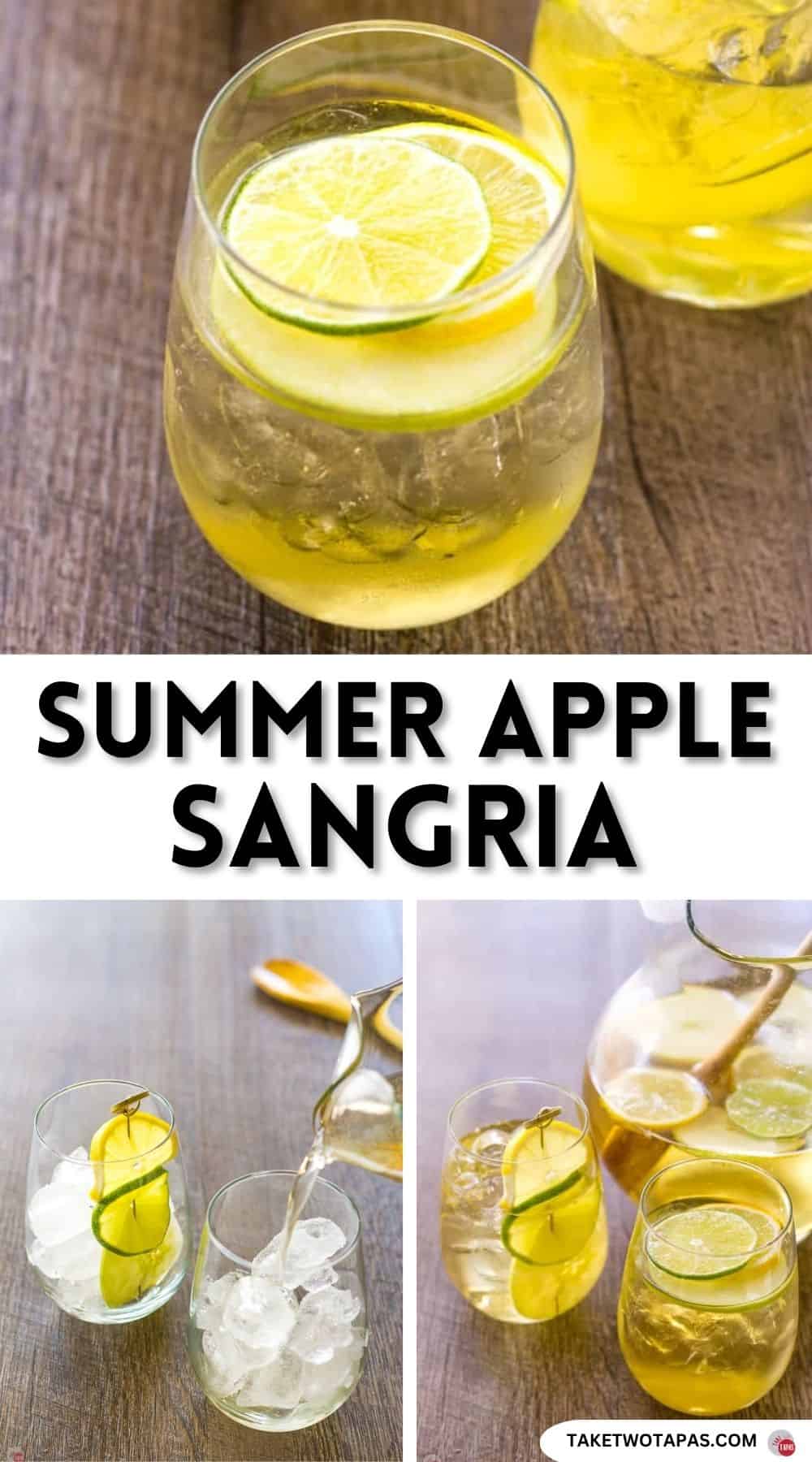 Pinterest pin image for summer apple sangria recipe