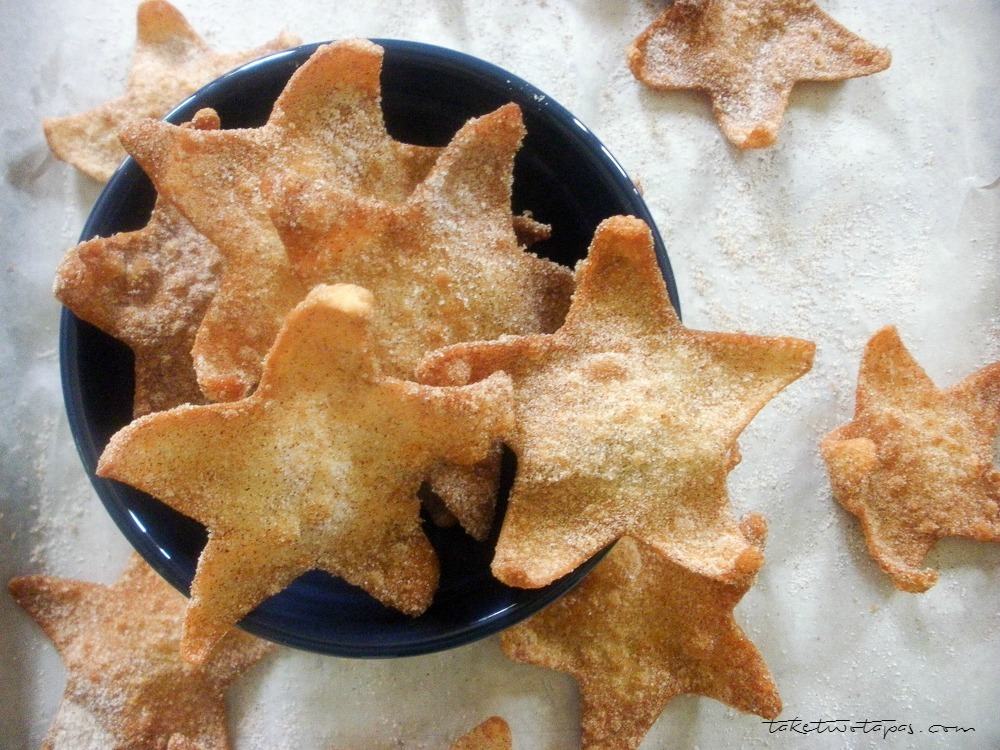 Wonton Wrapper Cinnamon Stars | Take Two Tapas | #CinnamonStars #Cinnamon #Wontons #CincoDeMayo