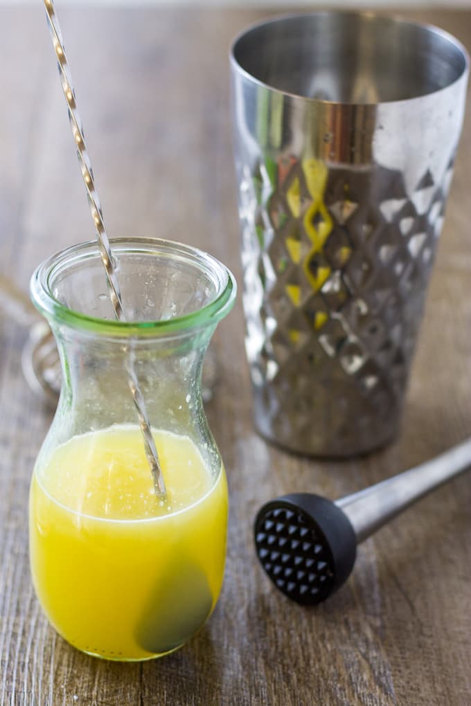 homemade sour mix in a jar