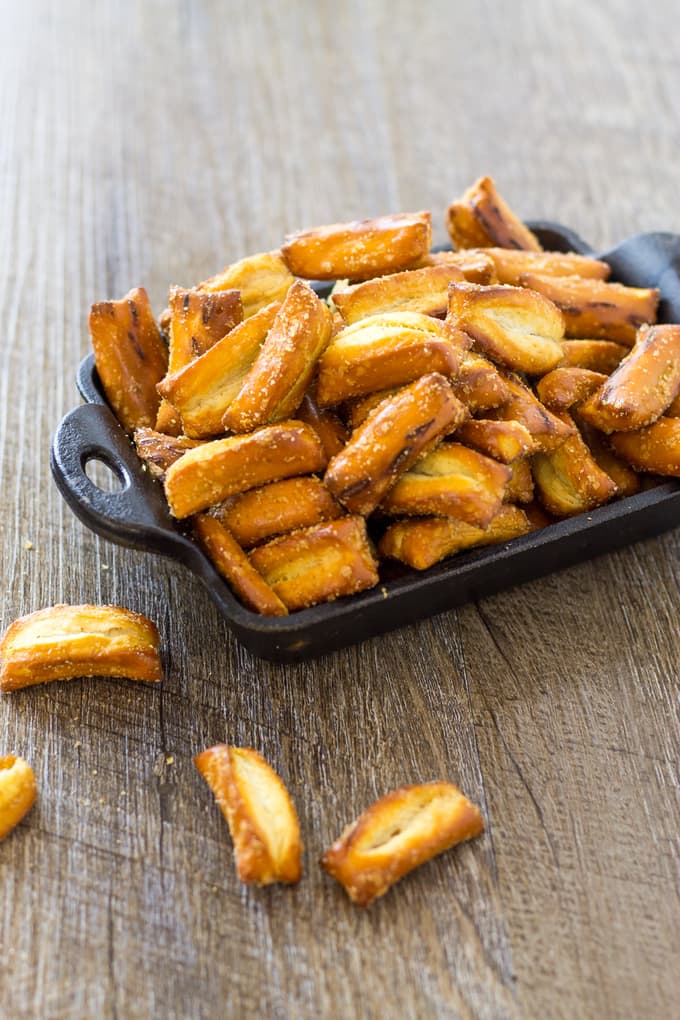 Tangy and slightly spicy French Onion Pretzel Nuggets | Take Two Tapas | #FrenchOnion #Pretzels #Snacks #seasonedpretzels #FrenchOnionPretzels #PretzelRecipes