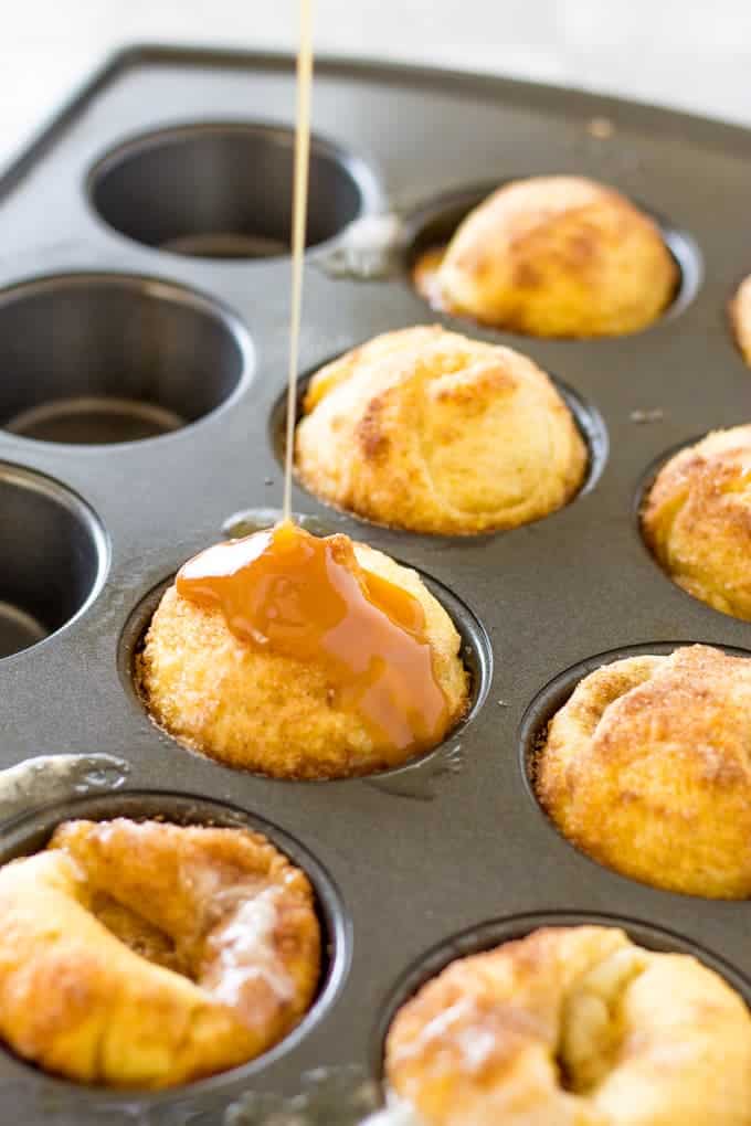 Marshmallow bombs with bourbon caramel sauce | Take Two Tapas | #Marshmallow #bombs #Breakfast #crescentrolls #rolls #crescent