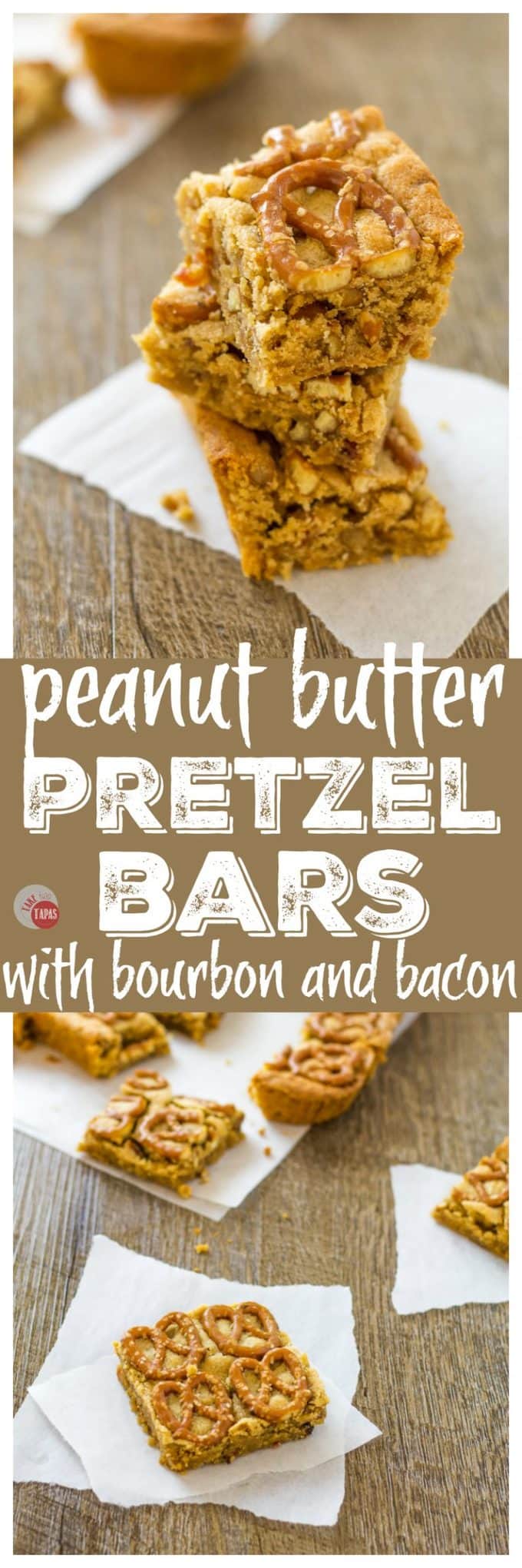 Peanut Butter Pretzel Bars with Bourbon and Bacon and Love