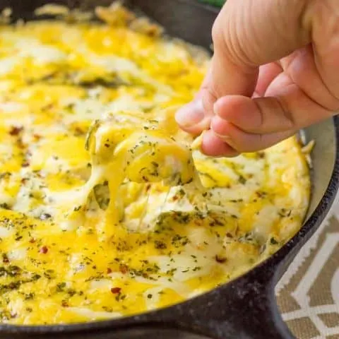 Born out of necessity the Poblano Popper Skillet Dip | Take Two Tapas | #poblanorecipe #jalapenopopper #SkilletDip #CastIronSkilletDipRecipes #SkilletDipIdeas