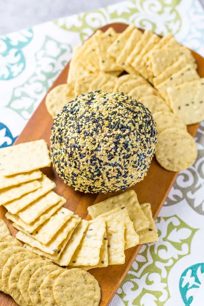 Asian Style Wasabi Ginger Cheese Ball | Take Two Tapas | #AsianRecipes #CheeseBallRecipes #Wasabi #Ginger #EasyPartyFoods