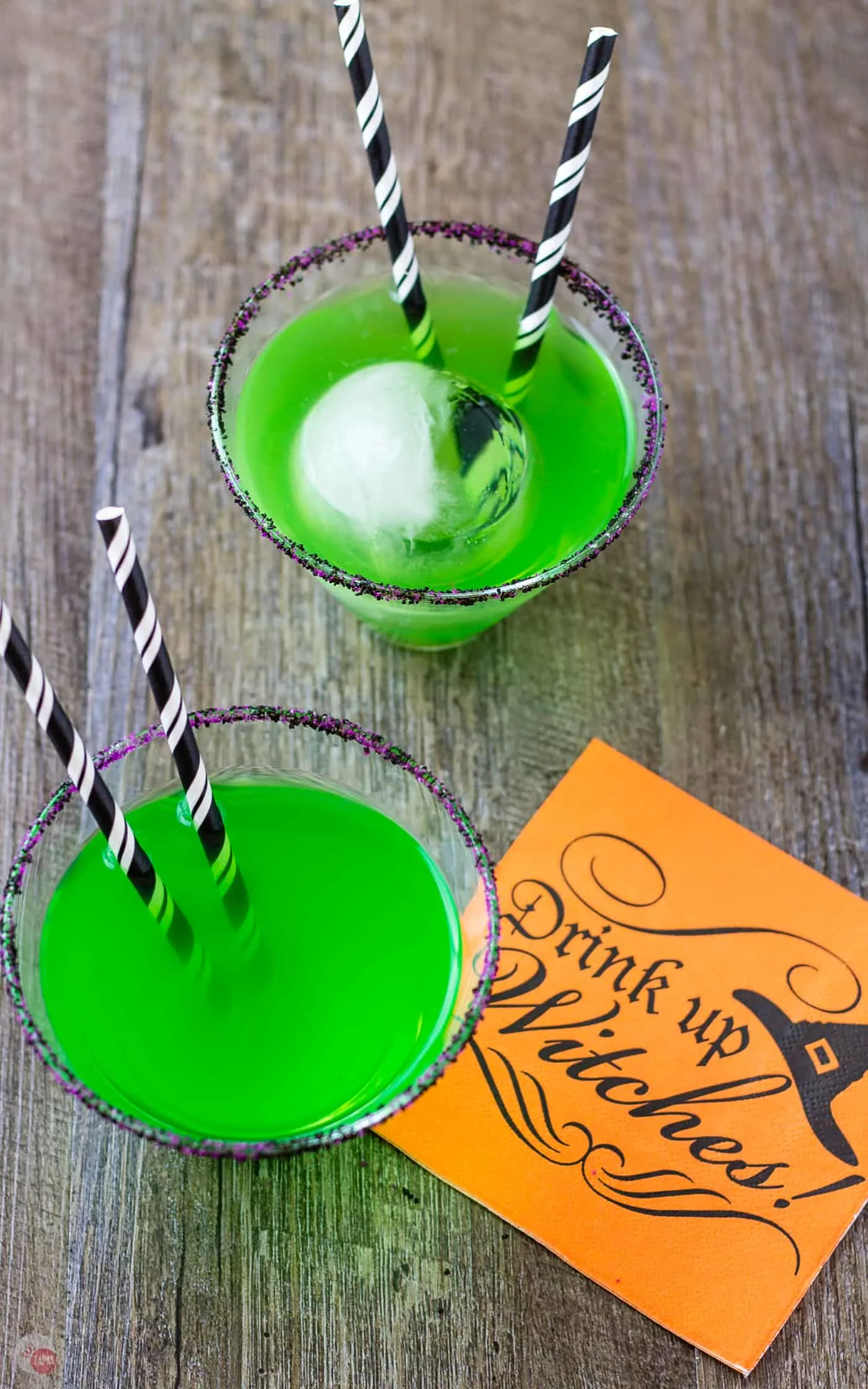 The green color shouldn't have you scared of my Flying Monkeys Cocktail | Take Two Tapas