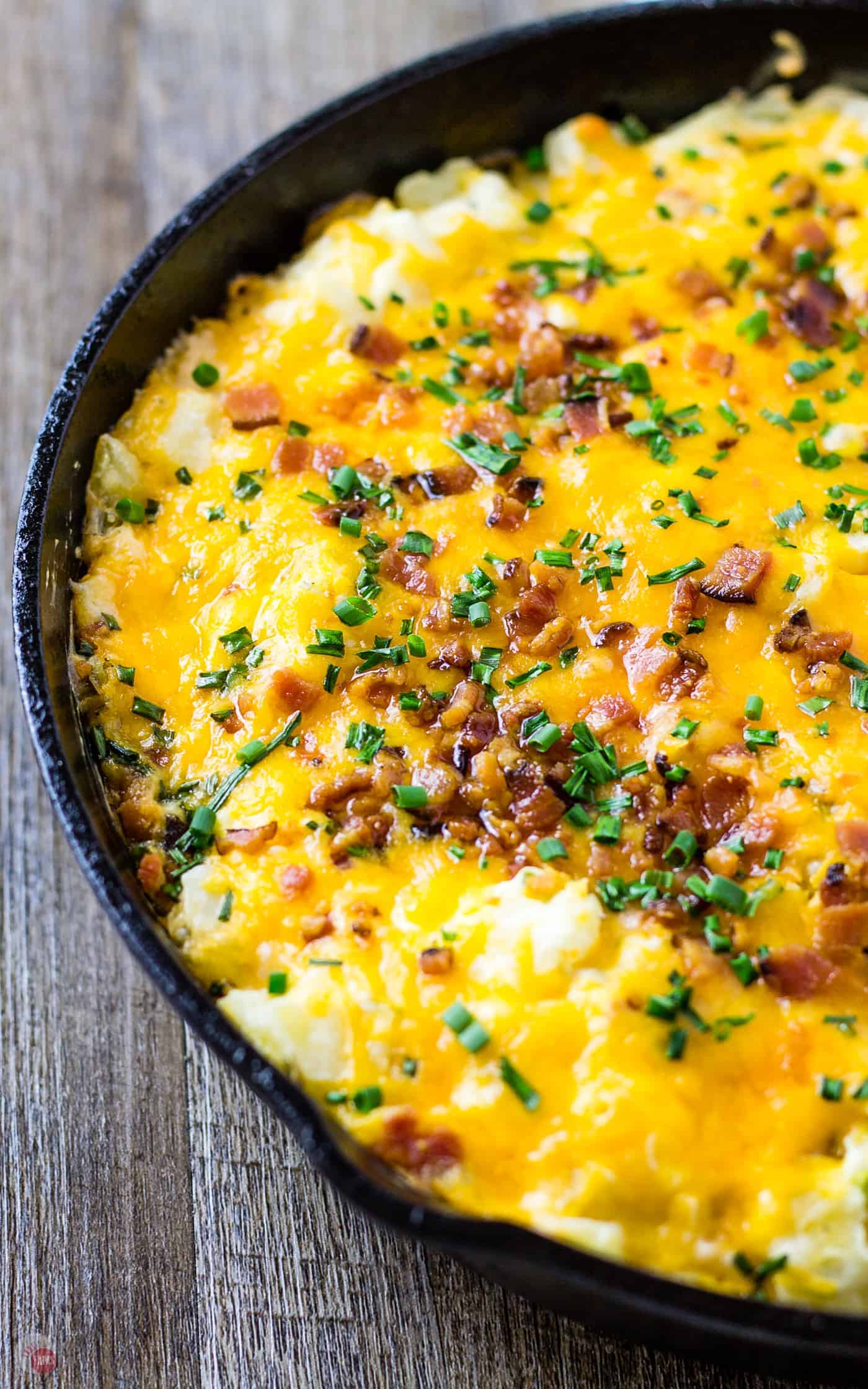 Loaded Potato Skin Dip in a skillet