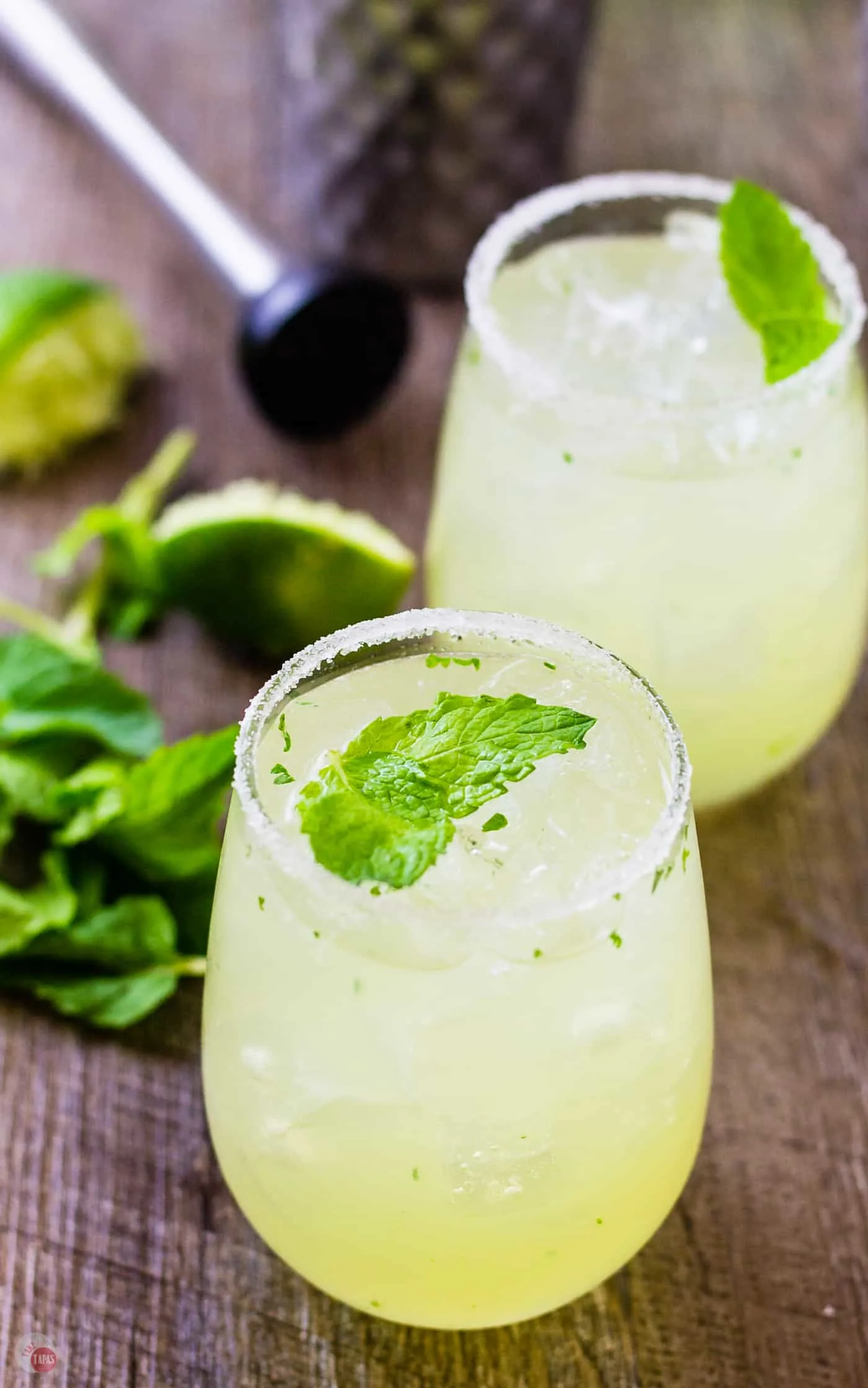 Start by muddling some mint to get your Mariachi Mash started | Take Two Tapas | #Limoncello #Lime #Tequila #Cocktails #SummerEntertaining #EasyCocktails