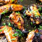 Sweet and Spicy Sriracha Honey Bourbon Chicken Wings | Take Two Tapas | #Sriracha #Bourbon #Honey #ChickenWings