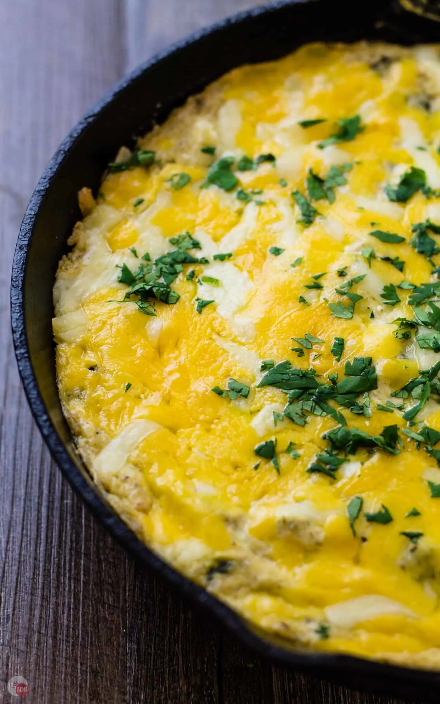 If you want to amp up the spiciness of the chile relleno dip then leave the seeds in the poblano peppers or add a few dashes of hot sauce to the dip. | Take Two Tapas