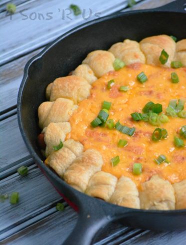 Chili Cheese Dog Pull Apart Skillet Dip - 4 Sons R Us | Take Two Tapas