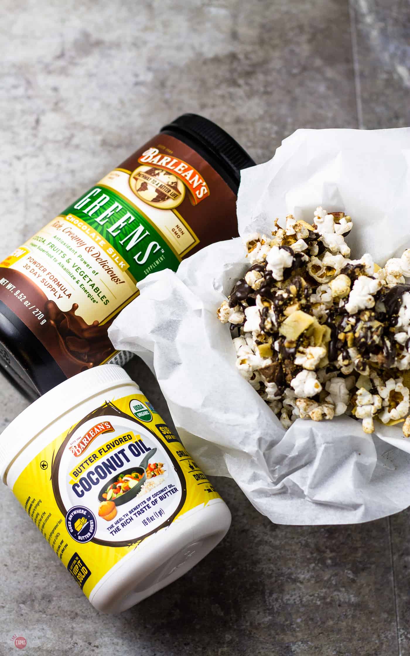 Use Barleans Coconut Oil for making my German Chocolate Popcorn | Take Two Tapas