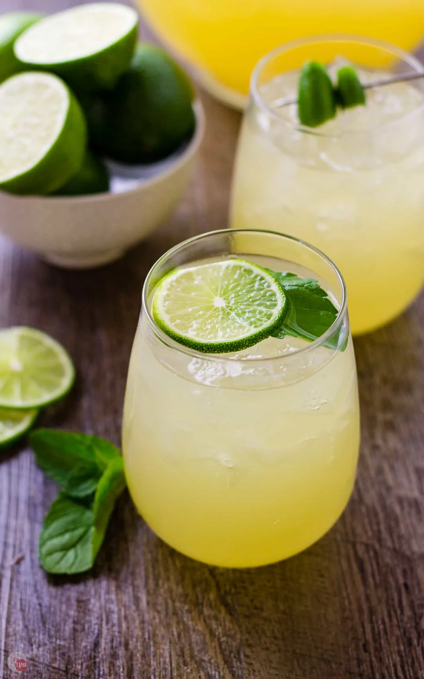 Let's make the homoemade honey limeade first so we can use it in the Wimade | Take Two Tapas | #Wimade #Wine #Limeade #HoneyLimeade #Wine #LayeredCocktail
