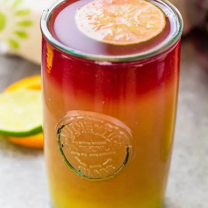 Layered sangria sunrise in a glass