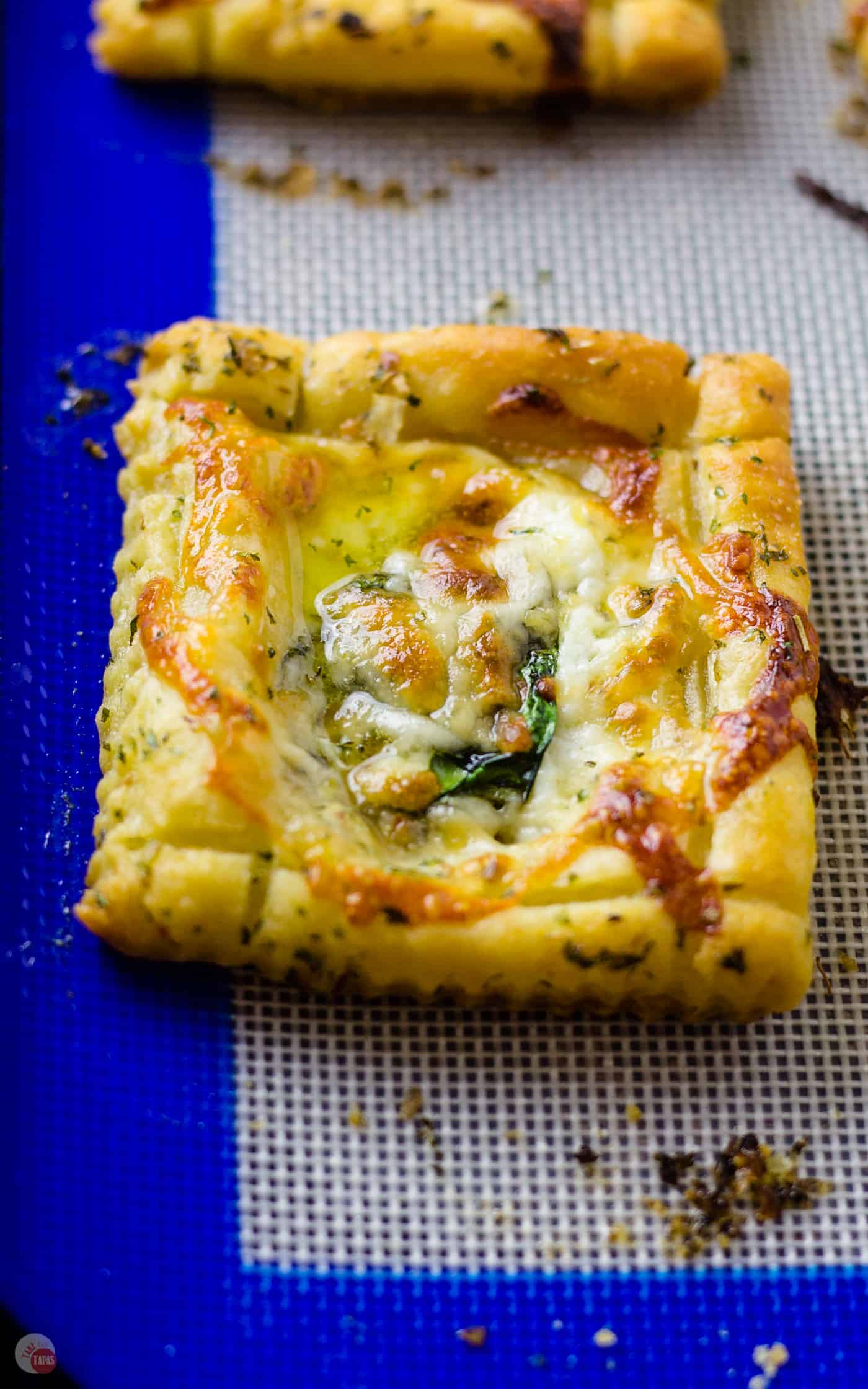 How many White Pizza Mini Tarts can you eat? | Take Two Tapas The garlic sauce for my White PIzza Mini Tarts will blow your mind! | Take Two Tapas #pizza #WhitePizza #Tarts