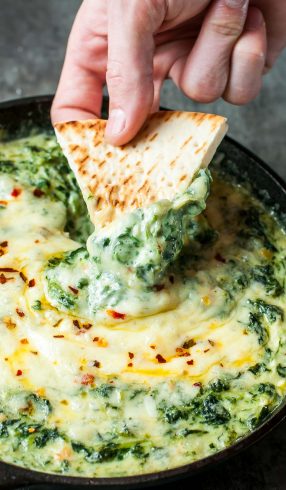 Easy Cheesy Baked Shrimp and Spinach Skillet Dip - Peas and Crayons | Take Two Tapas
