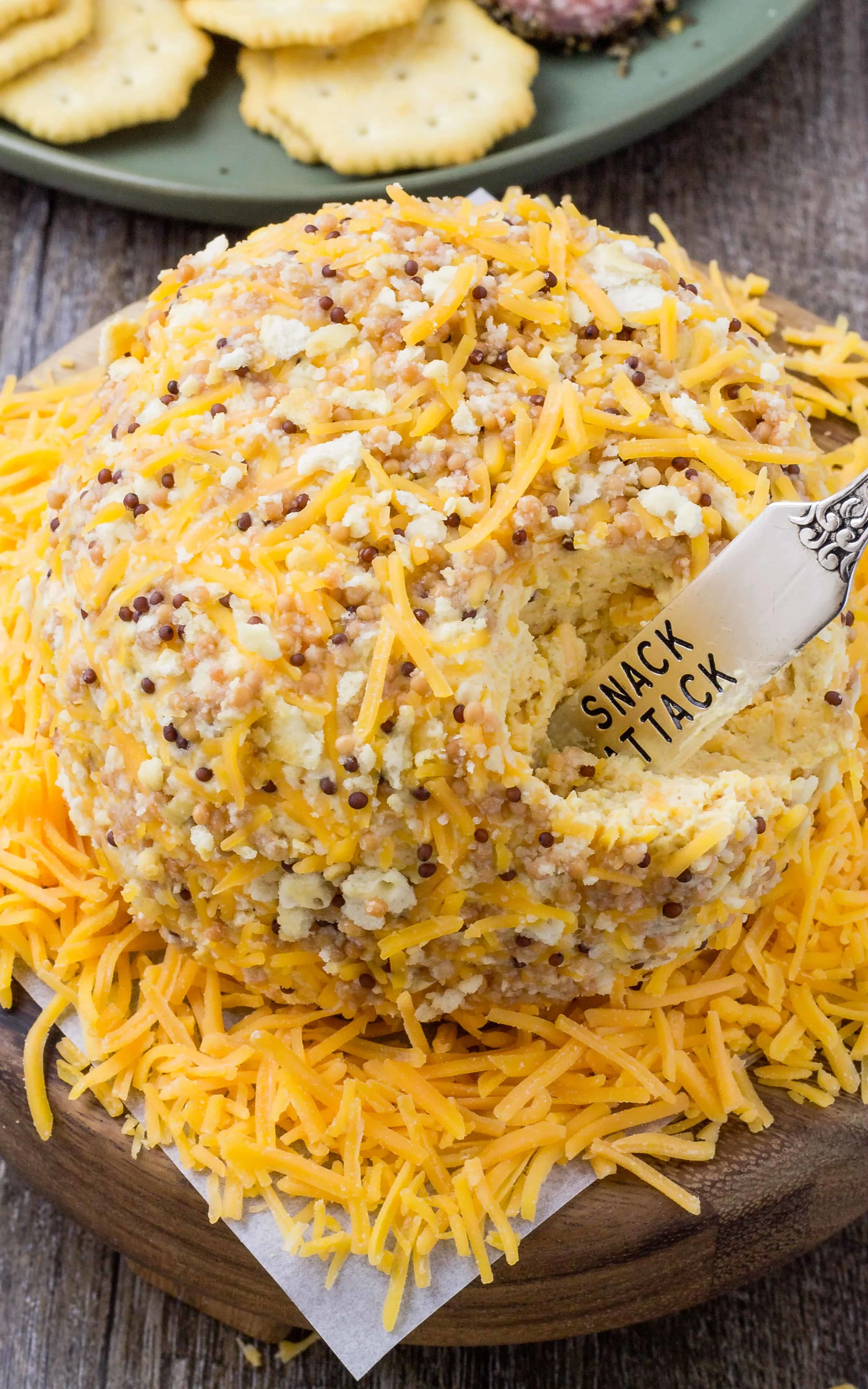 Honey Mustard Cheese Ball - Perfect for Parties | Take Two Tapas | #HoneyMustard #CheeseBall #Cheddar #Holidays #PartyFoods