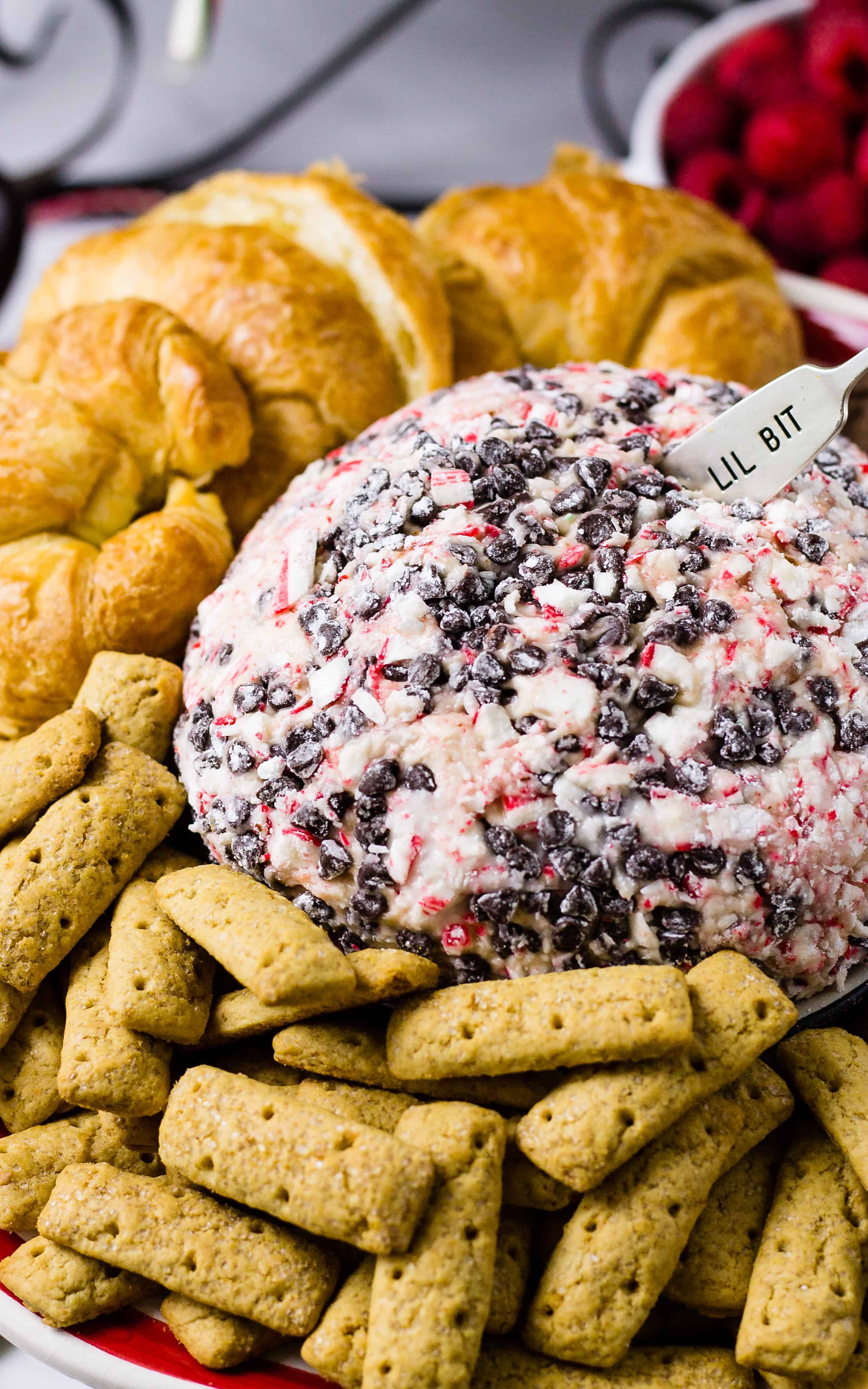 Gather for breakfast around my Peppermint Mocha Cheese Ball | Take Two Tapas | #SavorHolidayFlavors #Peppermint #CheeseBall #Holidays
